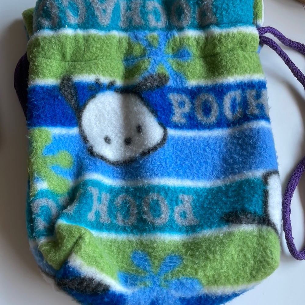 Vintage Pochacco Fleece Drawstring Pouch